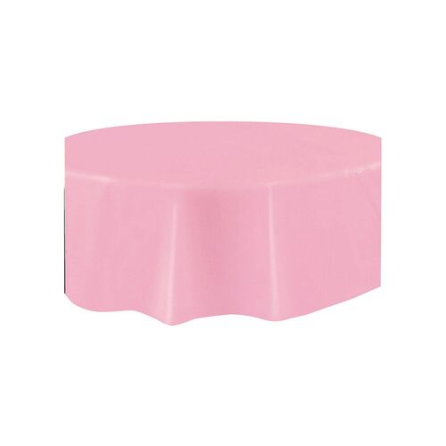 Lovely Pink Plastic Tablecover Round 