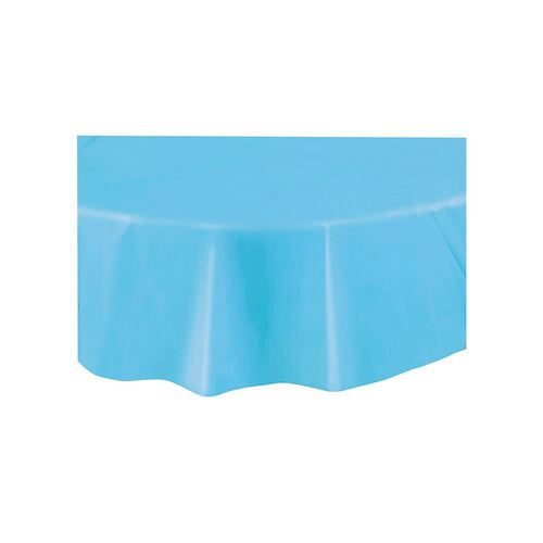 Powder Blue Plastic Tablecover Round 