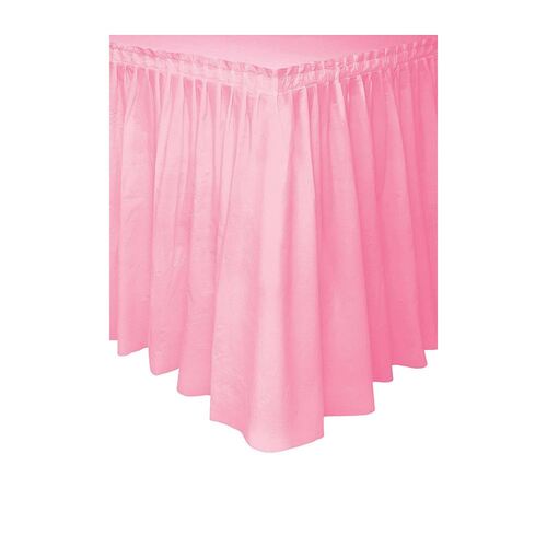Lovely Pink  Plastic Tableskirt 37cm x 4.3m
