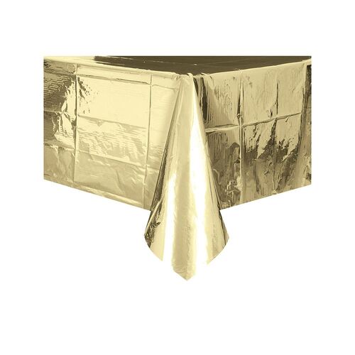 Gold Foil Plastic Tablecover Rectangle 