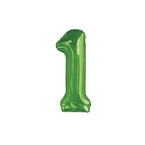 86cm Lime Green 1 Number Foil Balloon