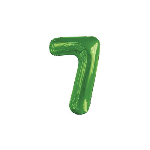 86cm Lime Green 7 Number Foil Balloon