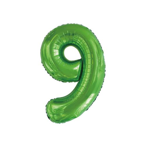 Lime Green 9 Number Foil Balloon 86cm