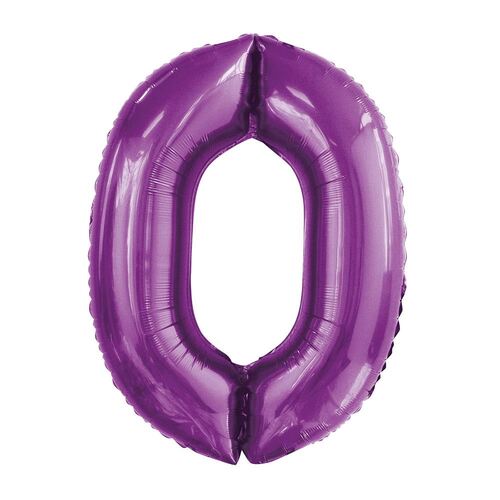 Pretty Purple 0 Number Foil Balloon 86cm
