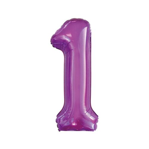 Pretty Purple 1 Number Foil Balloon 86cm