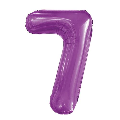 86cm Pretty Purple 7 Number Foil Balloon