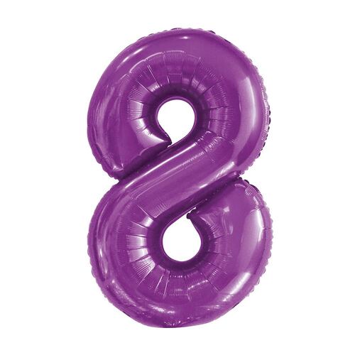 Pretty Purple 8 Number Foil Balloon 86cm