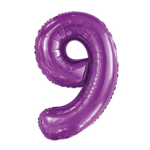 Pretty Purple 9 Number Foil Balloon 86cm