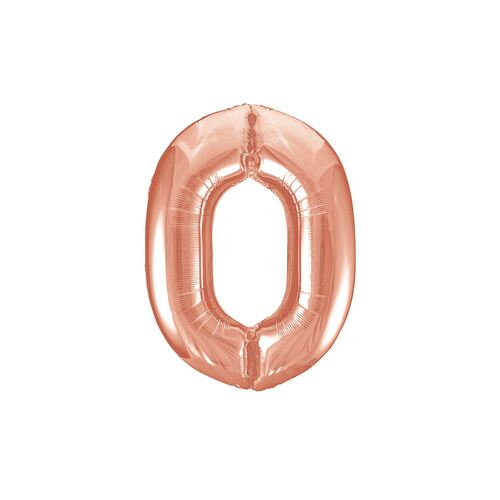 86cm Rose Gold 0 Number Foil Balloon