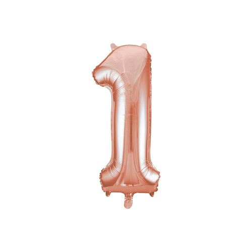 86cm Rose Gold 1 Number Foil Balloon