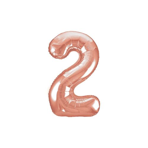 86cm Rose Gold 2 Number Foil Balloon