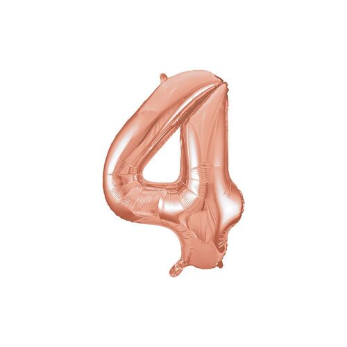 86cm Rose Gold 4 Number Foil Balloon