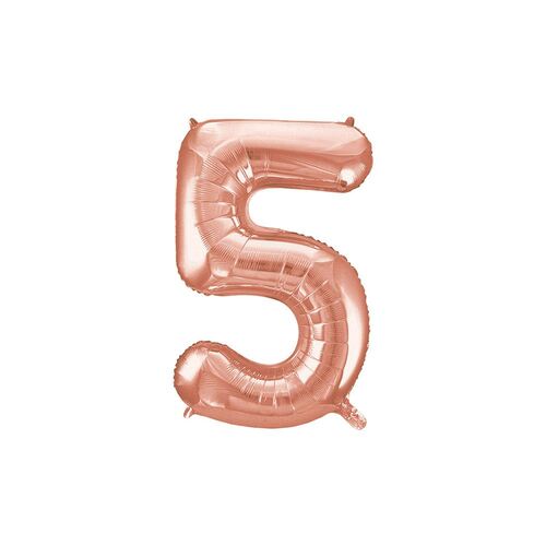 86cm Rose Gold 5 Number Foil Balloon