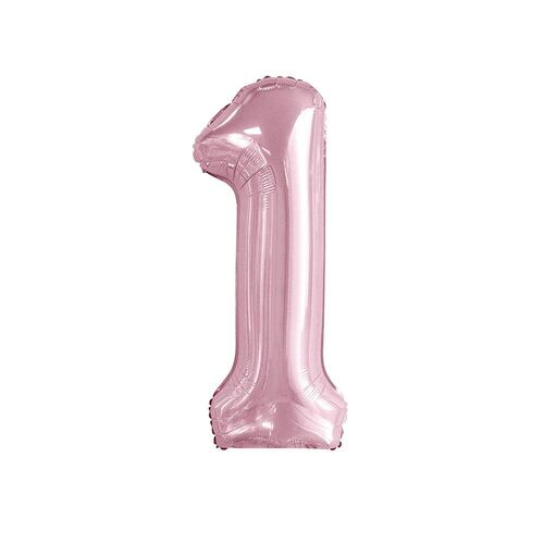 86cm Lovely Pink 1 Number Foil Balloon