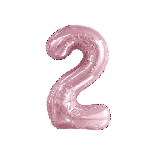 86cm Lovely Pink 2 Number Foil Balloon