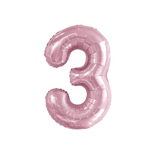 86cm Lovely Pink 3 Number Foil Balloon