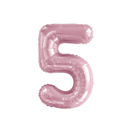 86cm Lovely Pink 5 Number Foil Balloon