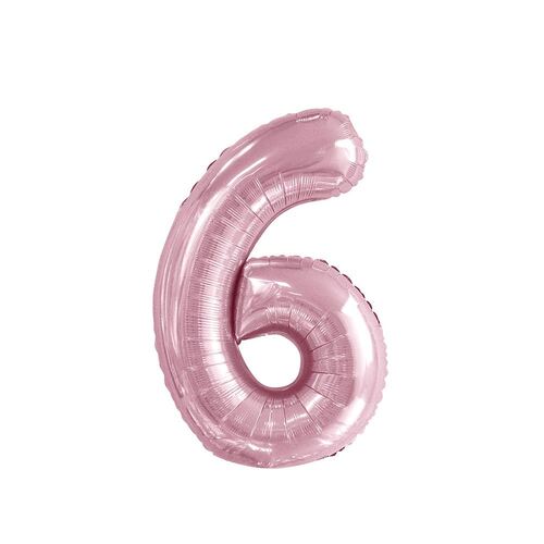 86cm Lovely Pink 6 Number Foil Balloon