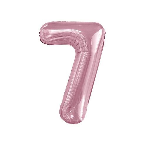 86cm Lovely Pink 7 Number Foil Balloon