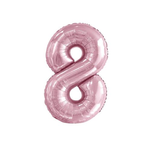 86cm Lovely Pink 8 Number Foil Balloon
