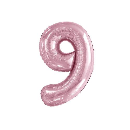 86cm Lovely Pink 9 Number Foil Balloon