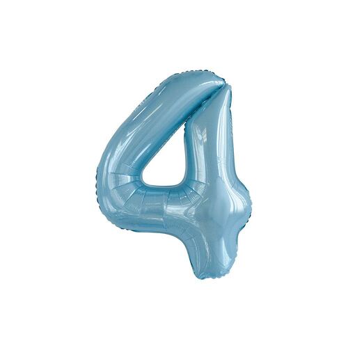 86cm Powder Blue 4 Number Foil Balloon