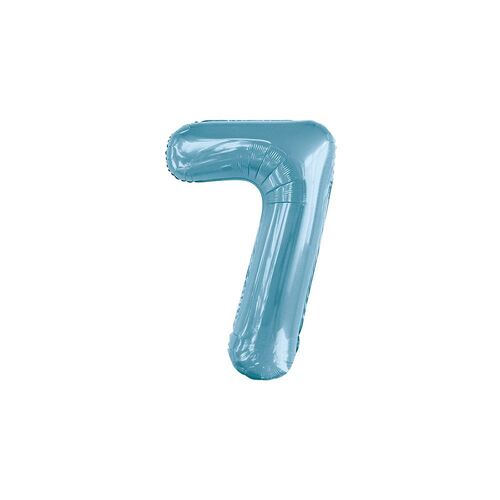 86cm Powder Blue 7 Number Foil Balloon