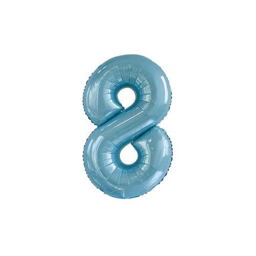 86cm Powder Blue 8 Number Foil Balloon