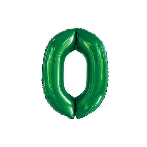 86cm Emerald Green 0 Number Foil Balloon 