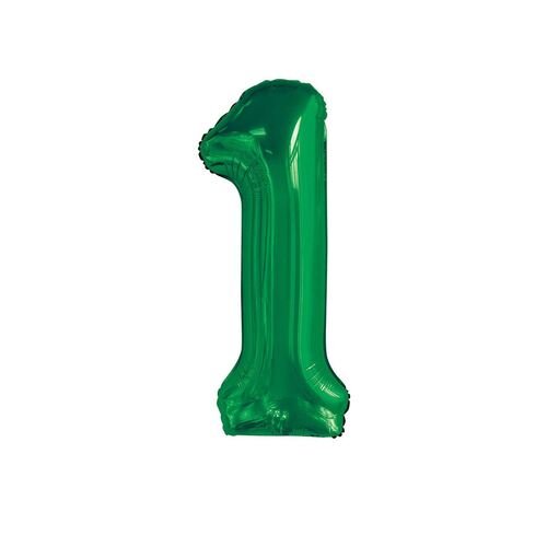 86cm Emerald Green 1 Number Foil Balloon 