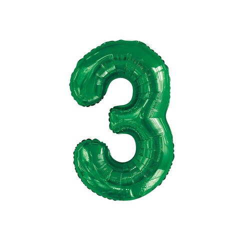 Emerald Green 3 Number Foil Balloon 86cm 