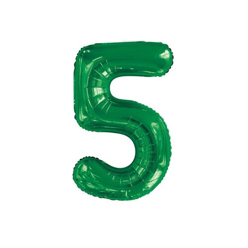 86cm Emerald Green 5 Number Foil Balloon 