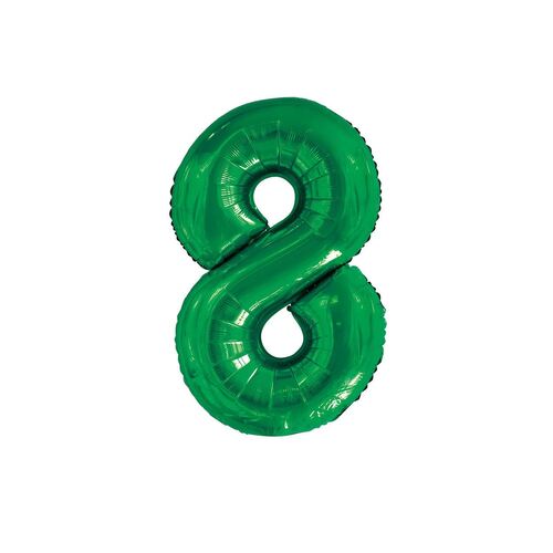 Emerald Green 8 Number Foil Balloon 86cm 