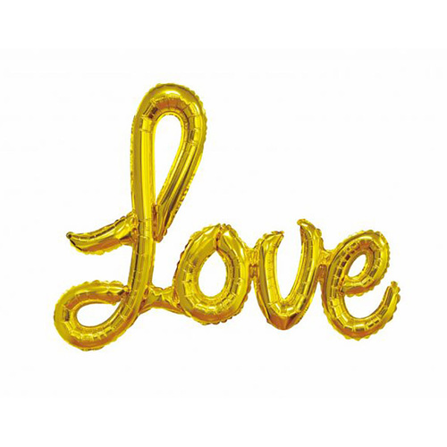 Love Gold Foil Balloon Banner With Ribbon