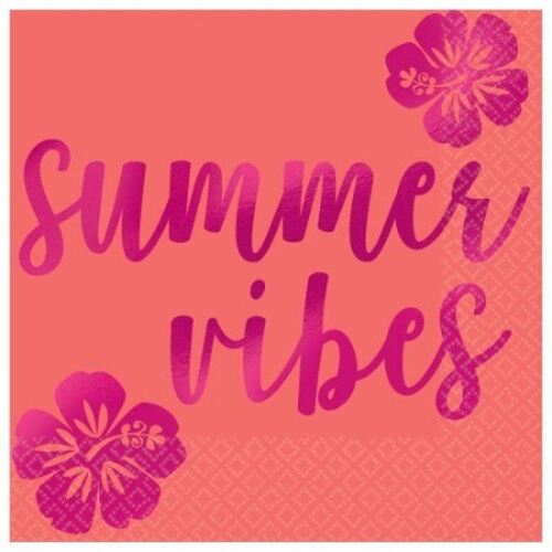 Summer Vibes Beverage Napkins 16 Pack