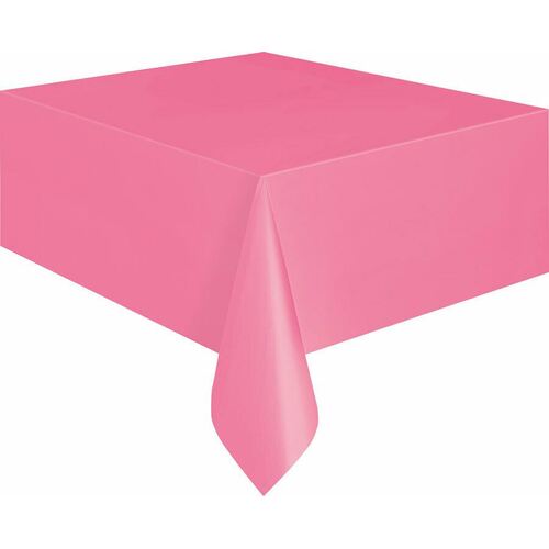 Hot Pink Plastic Tablecover Rectangle 