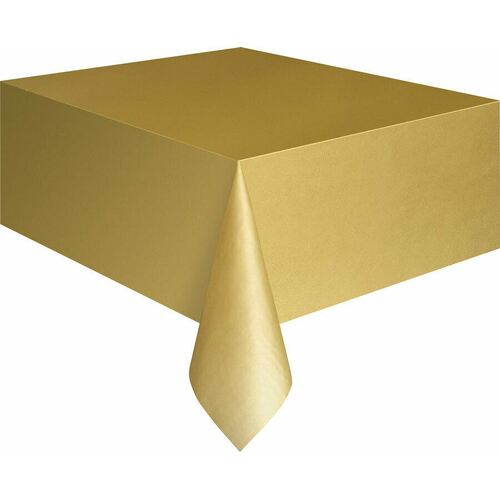 Gold Plastic Tablecover Rectangle 