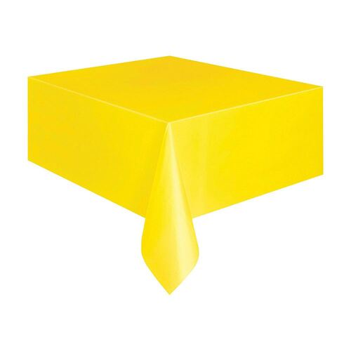 Yellow Plastic Tablecover Rectangle 
