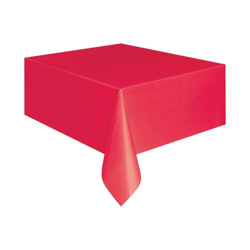 Red Plastic Tablecover Rectangle 