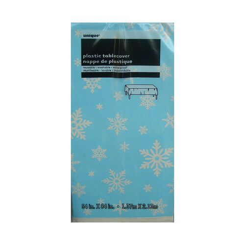 Tablecover Rect - Blue Snow Flakes