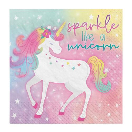 Enchanted Unicorn Lunch Napkins 16 Pack