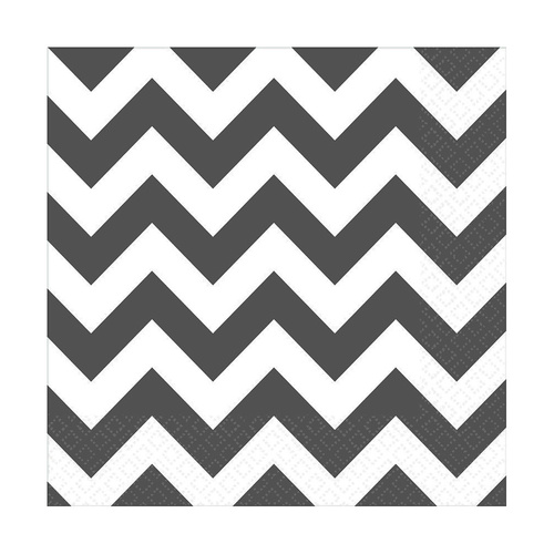 Chevron Lunch Napkins Frosty White 16 Pack