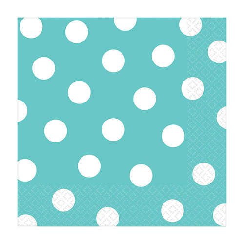 Dots Lunch Napkins Robin's-egg Blue 16 Pack