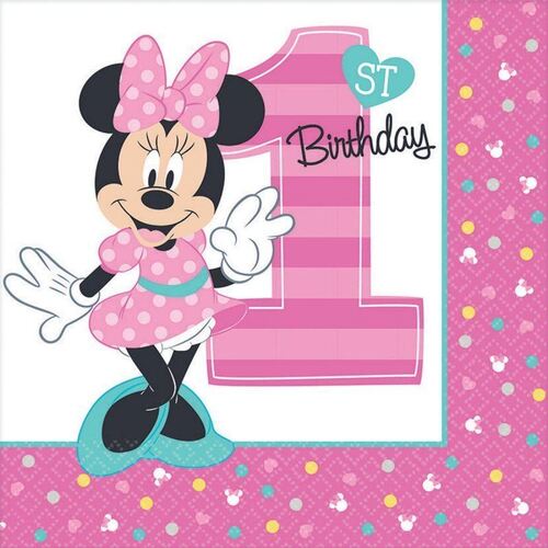 Minnie Fun To Be One Lunch Napkins 16 Pack