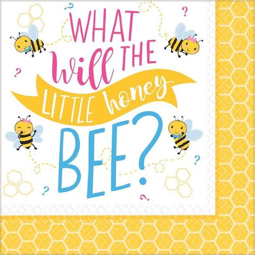 What Will it Bee? Lunch Napkins 16 Pack