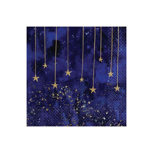Midnight New Year's Eve Stars Lunch Napkins 16 Pack