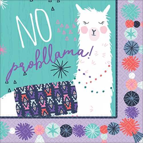 Llama Fun Lunch Napkins 16 Pack