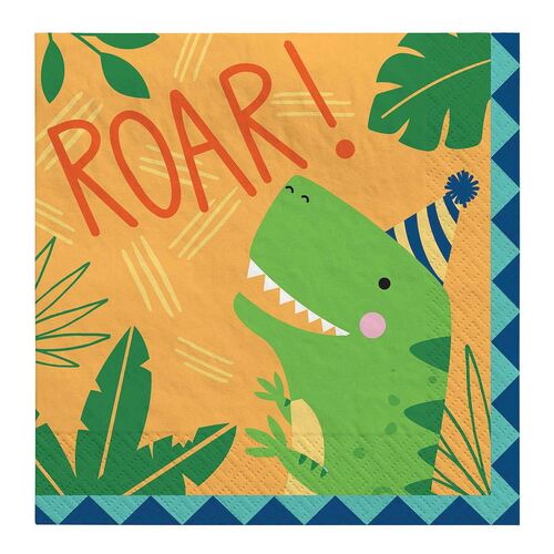 Dino-Mite Party Dinosaur Lunch Napkins 16 Pack