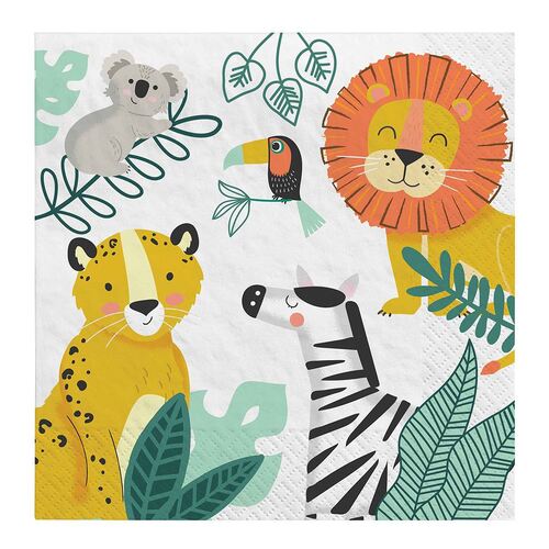 Get Wild Jungle Lunch Napkins 16 Pack