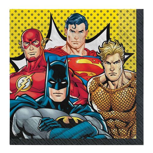 Justice League Heroes Unite Lunch Napkins 16 Pack
